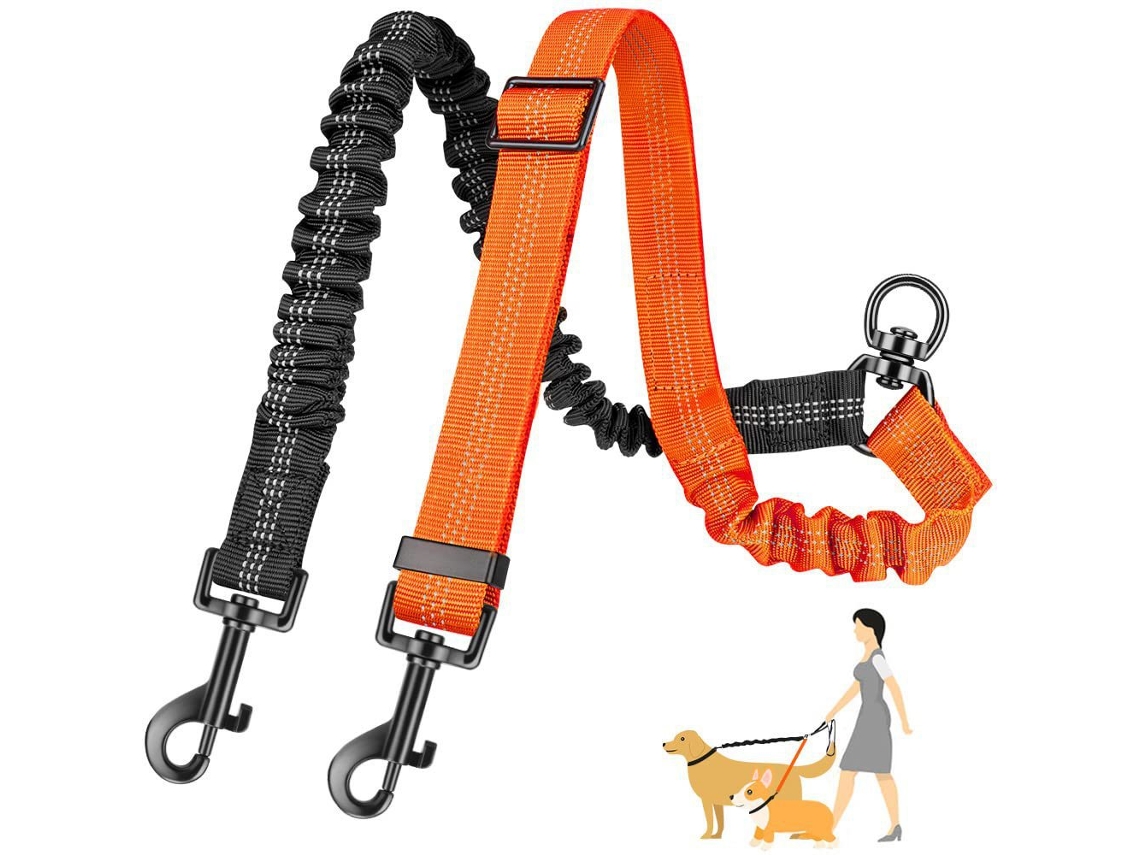 Collar Para Mascotas A Prueba De Explosiones, Retráctil Automático, Modelo Para Uno O Dos Perros - Naranja