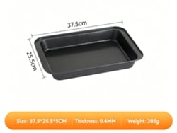 Torradeira Retangular Antiaderente - 37,5 × 25,5 × 5 Cm, Preta, Adequada Para Churrascos E Bufês.