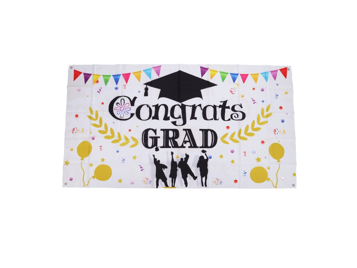 HYMNORA Banderín de Graduación Aprox 71x38 Pulgadas Tela Duradera de Poliéster Color No Aplasta 4 Ojales Banderín de Felicitación para Graduación