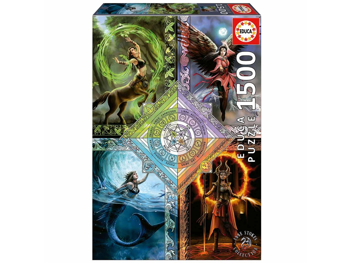 Puzzle EDUCA de 1500 Piezas Carta Estelar Elemental Magic de Anne Stokes 19941