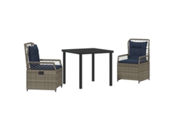 Maison Exclusive - Conjunto De Comedor De Jardín 3 Pcs Gris Ratán Sintético