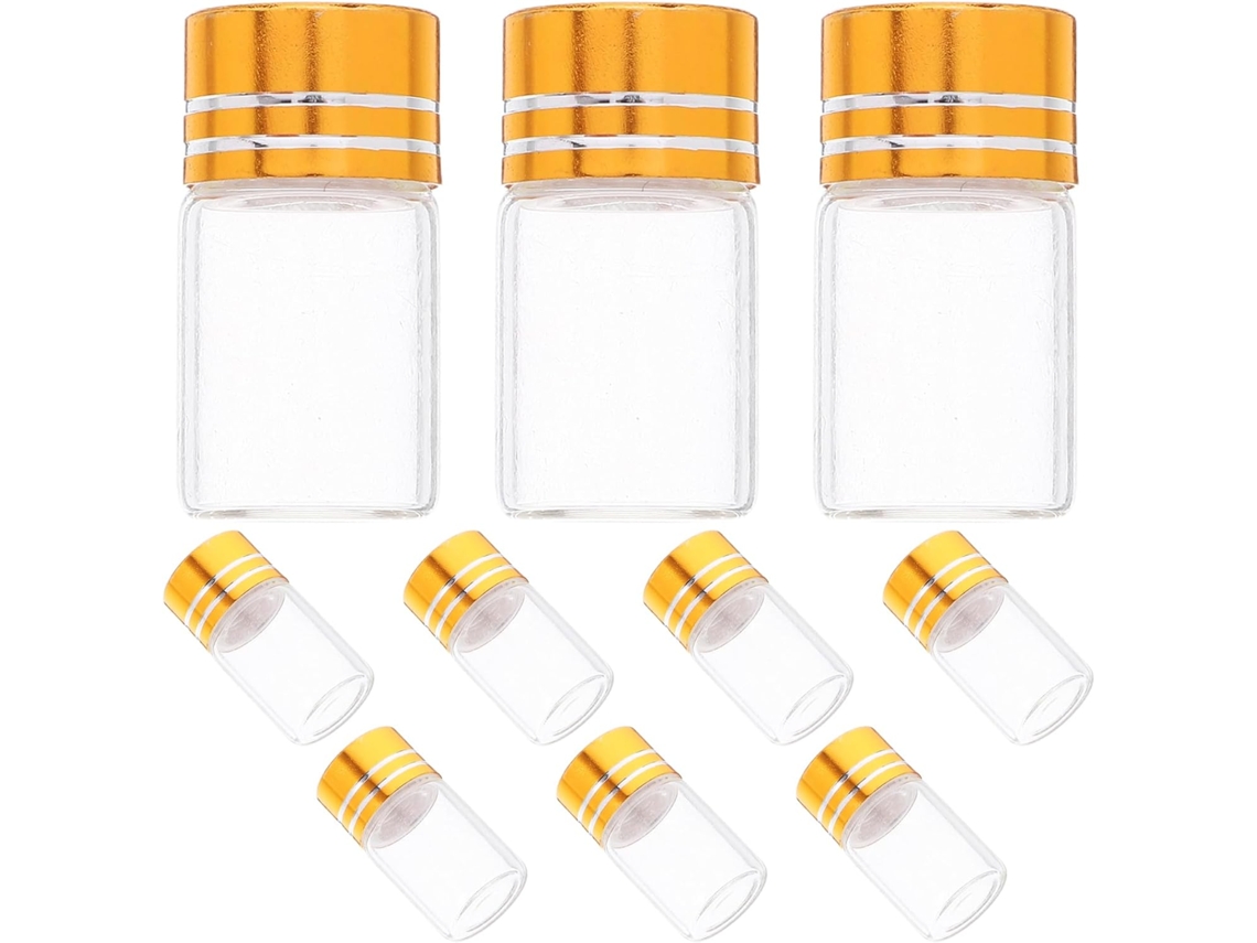 Juego De 50 Mini Botellas De Vidrio Transparente Con Tapa Para Aceites Esenciales Y Perfumes.