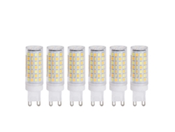 Yncm2026-6pcs Bombilla Led G9 90led 9w 220v Regulable Blanco Cálido Suave Para Lámparas De Techo Pared