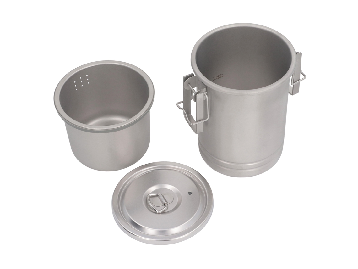 Olla Multifuncional Para Acampar, De Acero Inoxidable 304, Con Tapa, Portátil Para Cocinar Al Vapor Y Hervir.