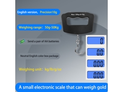 Báscula electrónica portátil, 50 kg, para compras domésticas, gancho de pesca, paquete exprés, báscula para equipaje Siurn