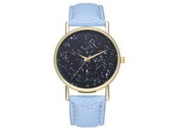Reloj De Pulsera Analógico Para Hombre Y Mujer, Cuarzo, Correa De Pu Azul Claro.