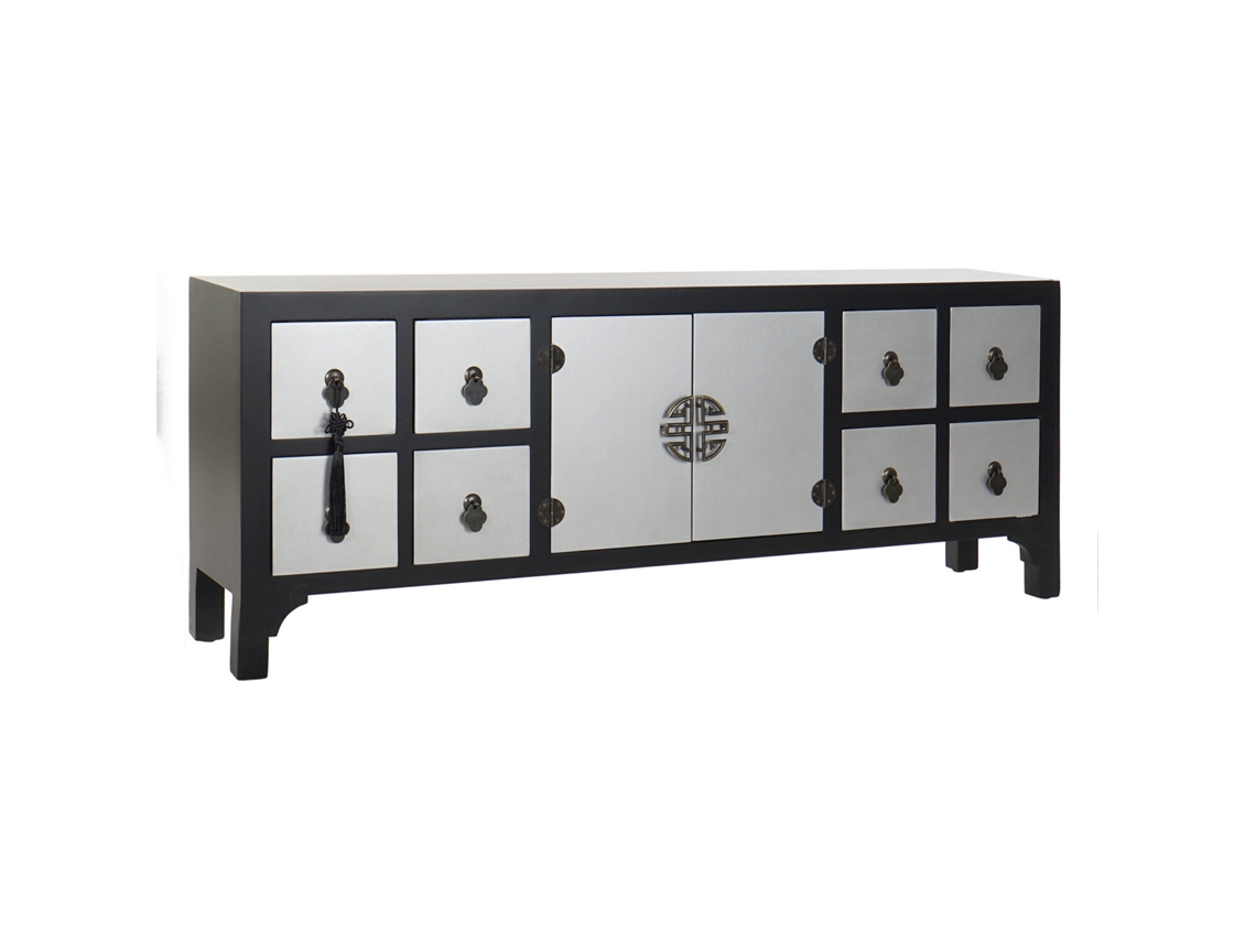 Mueble Tv Abeto Mdf Oriental Negro 130x24x51cm