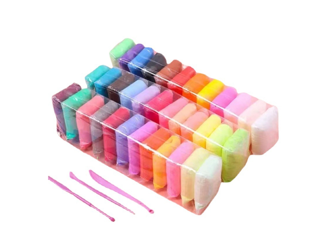 Mali kit de Massa de Modelar Diy 36 Cores Vivas Leve Flexível Macia Presente para Crianças
