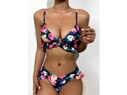 Traje de baño bikini floral de 2 piezas, talla 4XL, ligero.