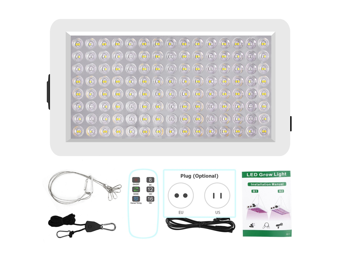 Lámpara Led De Espectro Completo Con Temporizador Y Control Remoto Para Plantas De Interior.