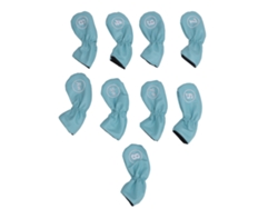 9 Elegantes Fundas Portátiles De Piel Sintética Para Palos De Golf (hierros Y Drivers), Color Azul Claro.