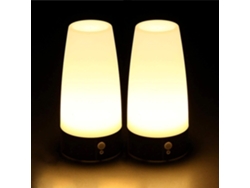2 Lámparas Mesa Led C Sensor Pir Inalámbricas P 3 Pilas Aaa 1,5v