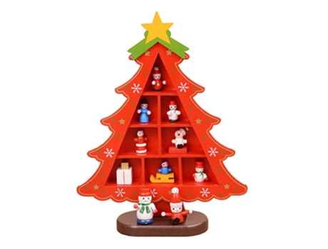 Árbol de Navidad de mesa, juguete de Navidad de decoración de árbol de Navidad de madera de escritorio divertido (estilo 5)