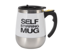 Taza mezcladora automática de 400 ml con revestimiento de acero inoxidable, funciona con pilas, ideal para viajes y oficina.