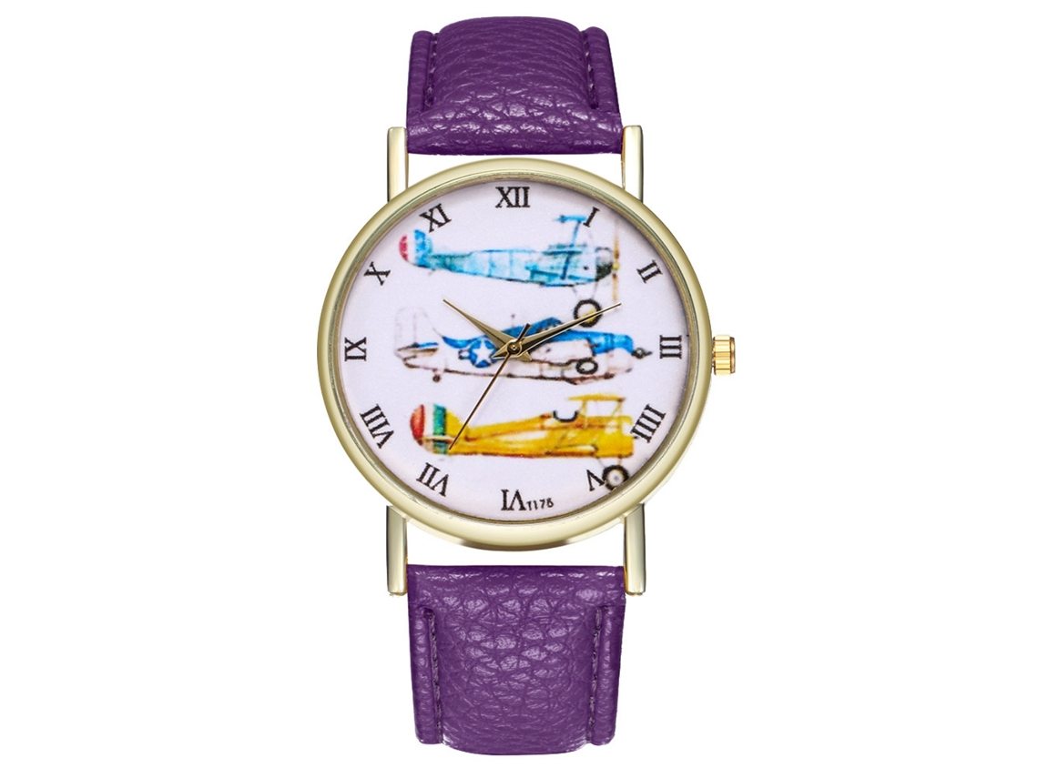 Reloj De Pulsera Analógico De Cuarzo De Moda Para Hombre/mujer Con Correa De Cuero Rosa Zhoulianfa