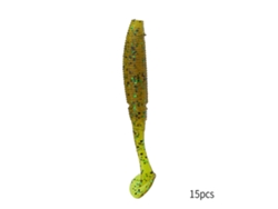 Cebo De Pesca Con Cola T Pequeña Y Suave, Diseño De Espinner, 1g, 50mm, 15 Piezas/paquete, 2 Amarillo Salsa De Soja