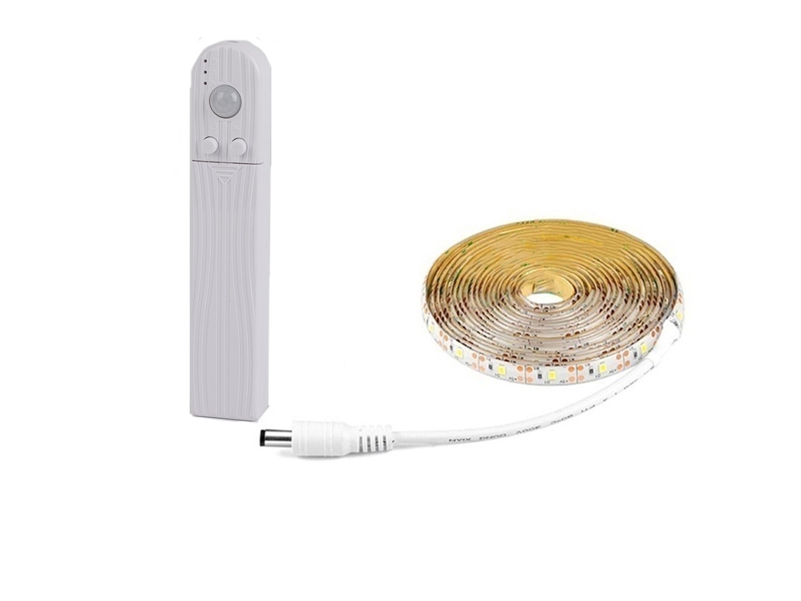 2026-luz Led Con Sensor De Movimiento Inalámbrico 1m 2m 3m Batería Para Cama Armario Gabinete Escaleras Pasillo Luz Nocturna