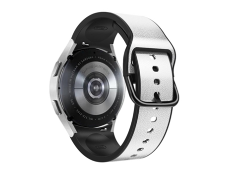 Correa de piel auténtica liberación rápida 20mm con hebilla 135-235mm para Samsung Galaxy Watch4 40mm/44mm/Watch4 Classic 42mm/46mm - gris claro