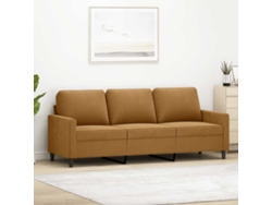 Sofá De 3 Plazas | Sofá De Salón | Sofá De Descanso Terciopelo Marrón 180 Cm