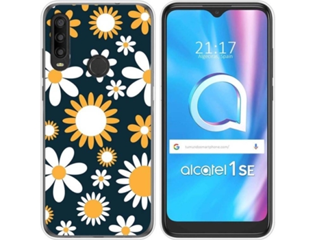 Carcasa Alcatel 1SE 2020 TUMUNDOSMARTPHONE Dibujos Transparente Flores 08 Multicolor