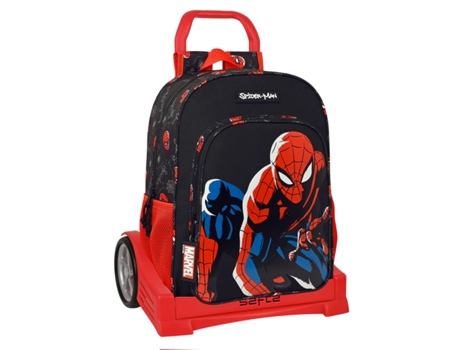Mochila Escolar Con Ruedas Spiderman Hero Black 33 x 42 x 14 cm