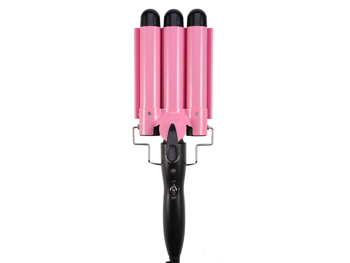 Modelador de cachos de turmalina e cerâmica com temperatura ajustável 2026 e tubo triplo para cabelo (28 mm)