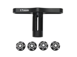 Llave Hexagonal De 17 Mm Y Tornillos Para Coche Rc Traxxas 1/10 1/8, Funda De Aluminio Negra