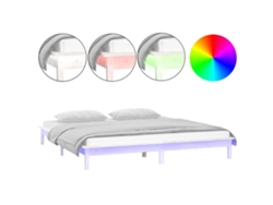 Maison Exclusive - Estructura Cama Led Sin Colchón Madera Maciza Blanco 120x200 Cm