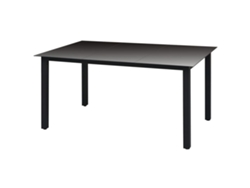 Mesa de jardín LOVELY HOME de aluminio y vidrio en color negro (150 x 90 x 74 cm)