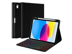 Funda con teclado para iPad Air de 13 pulgadas/Pro de 12,9 pulgadas, color negro profesional, con ranura para lápiz y teclado retroiluminado RGB Ushion (2018/2022)