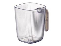 Vaso transparente para cepillo de dientes con asa para baño