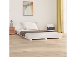 Estructura De Cama Madera Maciza De Pino Blanco 150x200 Cm