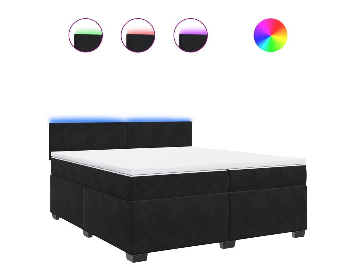 Maison Exclusive - Cama Box Spring Con Colchón Terciopelo Negro 200x200 Cm