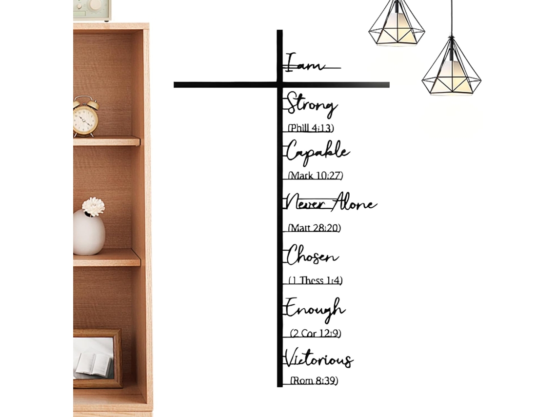 Adorno de pared de metal resistente de estilo cristiano, ideal para sala de estar, dormitorio, entrada, iglesia, boda, oficina, granja, GOKOCO