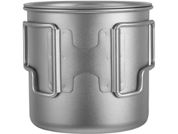 Taza De Titanio De 380 Ml Con Asa Plegable, Ligera Y De Una Sola Capa, Ideal Para Acampar.