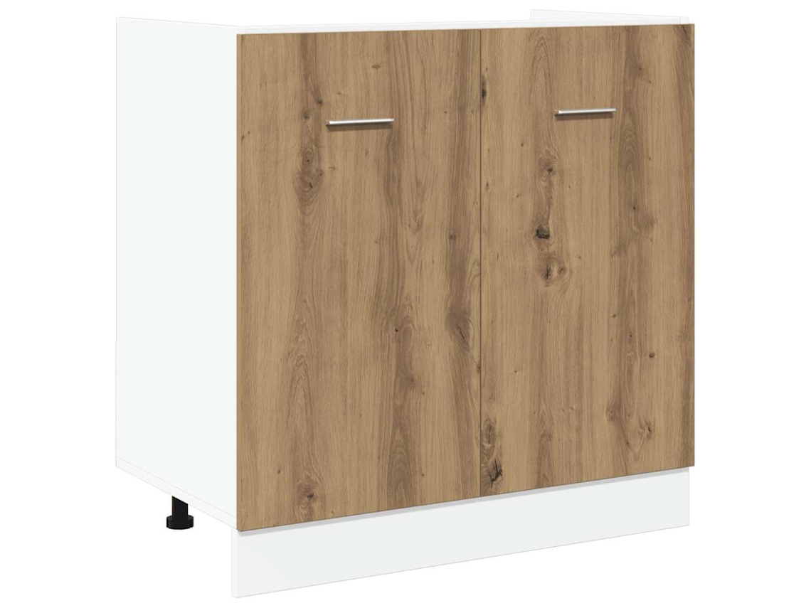 Maison Exclusive - Mueble Bajo Fregadero "lyon" Roble Artesanal 80x46x81,5 Cm Madera De Ingeniería