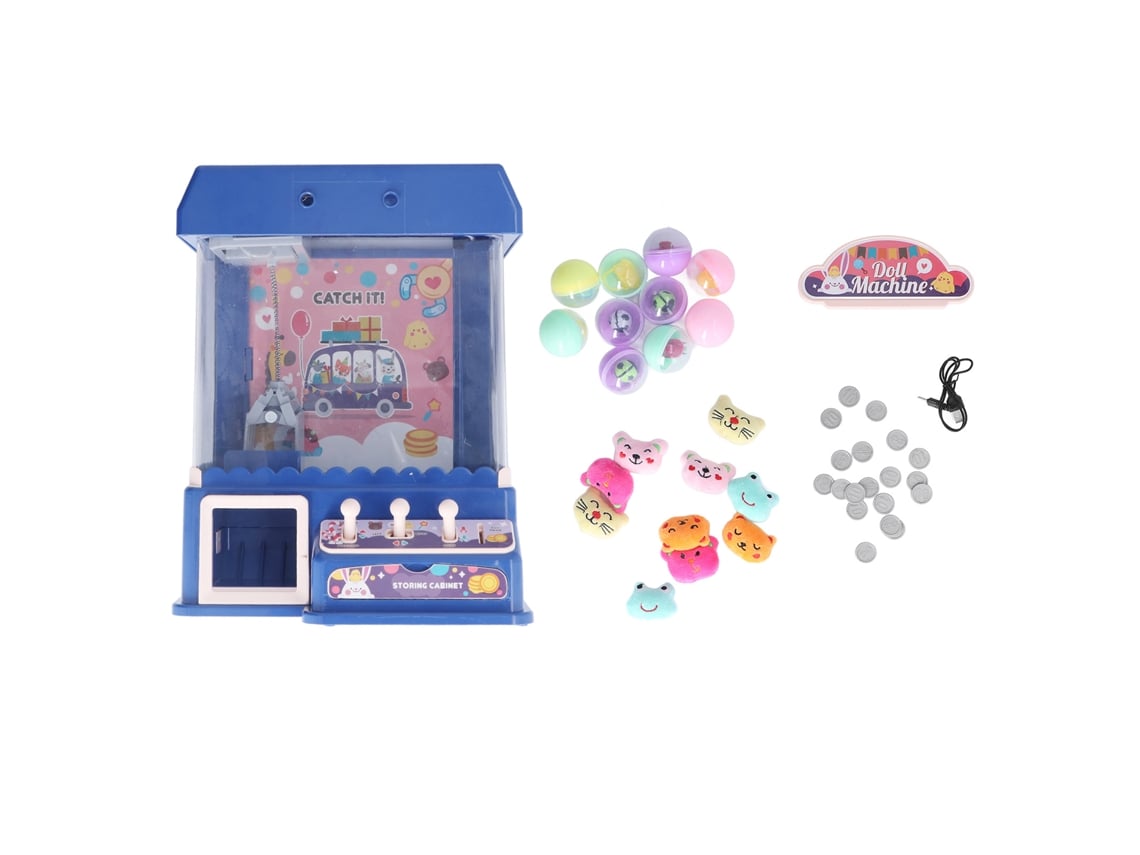 Máquina De Pegar Bonecas Mini Com Luzes E Música, Brinquedo Elétrico Para Festas Azul