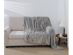 Manta con estampado geométrico gris oscuro 160*220cm-BOD HOME