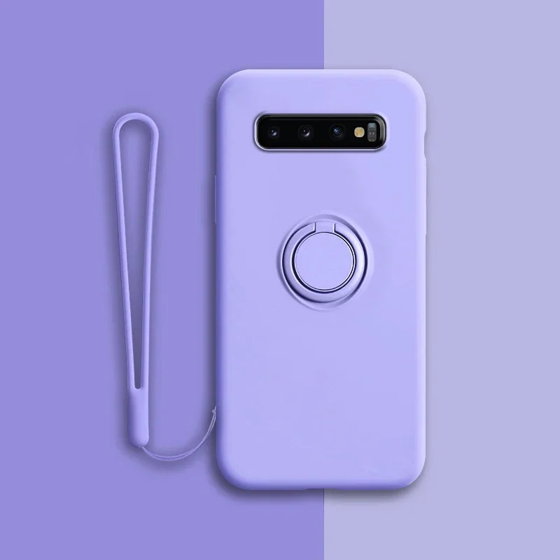 (samsung S8, Morado Claro) Funda Protectora De Silicona Suave Para Teléfonos Samsung, Con Soporte De Anillo.