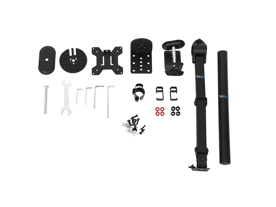 Soporte para monitor individual de escritorio, rotación universal, brazo horizontal, de 13 a 27 pulgadas EOOCOO