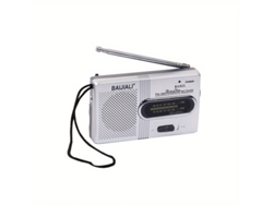 Radio AM/FM portátil con altavoz y conector para auriculares. Funciona con 2 pilas AA. Siurn