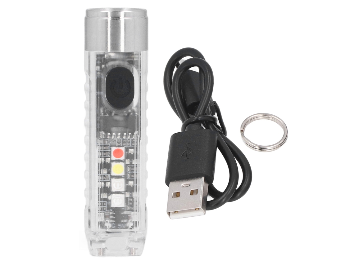 Rebe-luz Linterna Llavero 10 Modos 5led Carga Rápida Ip65 Impermeable Base Magnética Portátil Blanca
