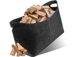 Cesta de madera de fieltro, Cesta de madera de fieltro para chimenea, Bolsa para chimenea, Madera
