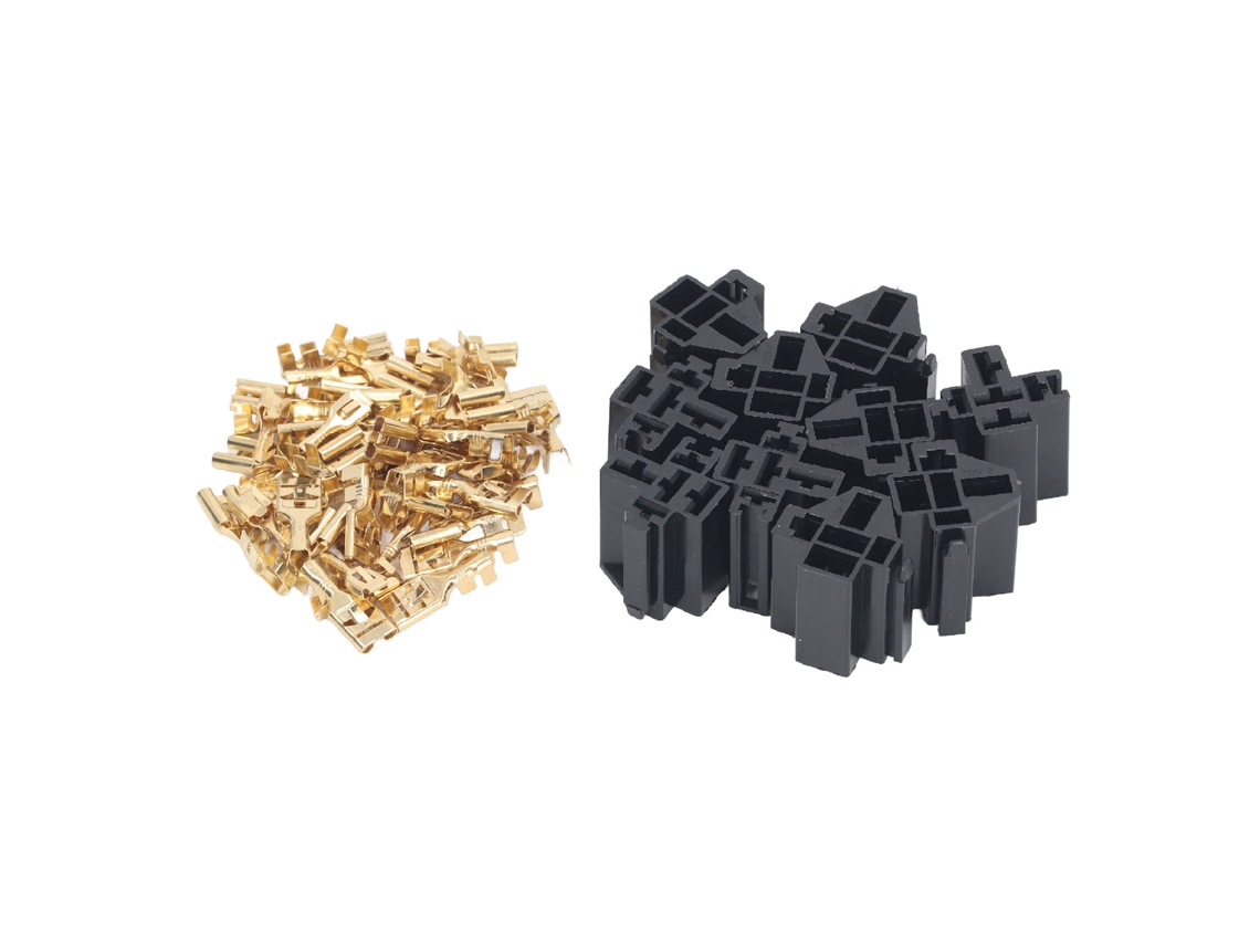 Kit de conector de relé de 5 pines, 12 V, 30 A y 40 A con terminal de 10 mm/6,3 mm para automóviles, camiones y vehículos.