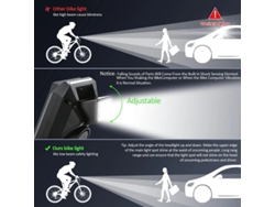 Verde 3 Em 1 Farol Bicicleta Inteligente 800 Lúmens 2000mah Ip65 Velocímetro Buzina Led Ciclismo