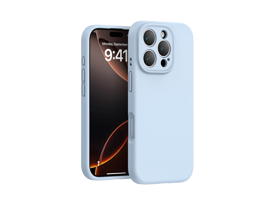 (azul Cielo, Iphone 16 Pro) Funda De Silicona Líquida Para Iphone, Color Sólido, Funda Protectora De Una Sola Pieza Con Cobertura Total.