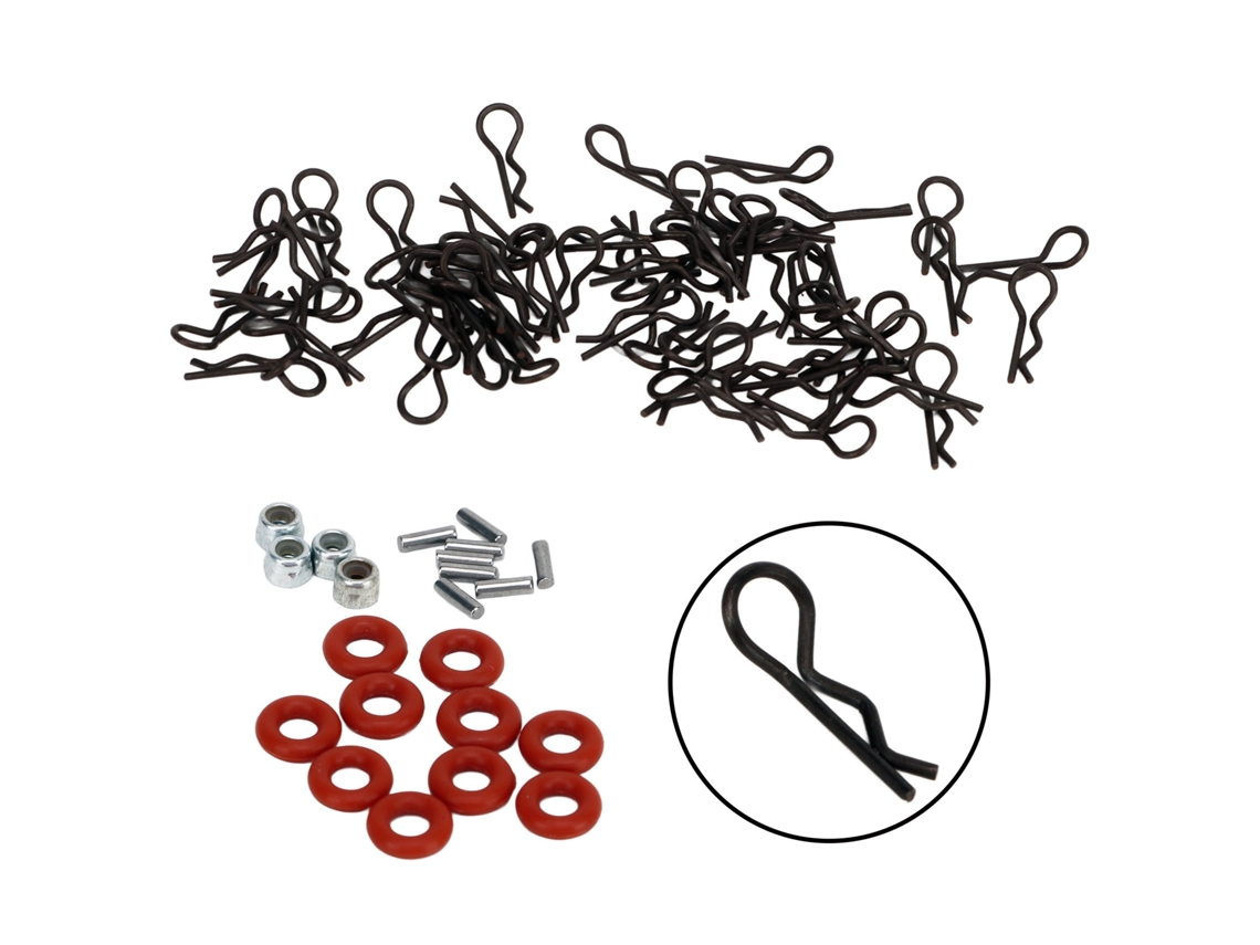 60 Clips Para Coches Rc De 12 Mm Y 0,6 Mm, Fácil Instalación, Universales Para Escalas 1/16, 1/18, 1/28 Y 1/24, Color Negro.