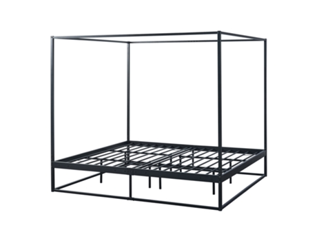 Cama con Dosel Kristianstad [ES.CASA] Metal Negro (206x185x180cm)