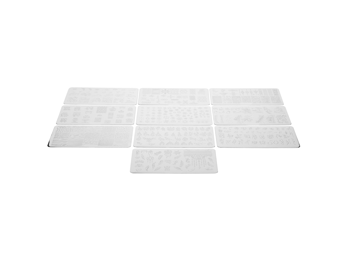 Juego De 10 Placas De Acero Inoxidable Para Estampar Uñas Con Diferentes Diseños - Plantillas Para Manicura