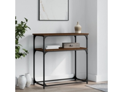Mesa Consola Madera De Ingeniería Marrón Roble 75x35,5x75 Cm